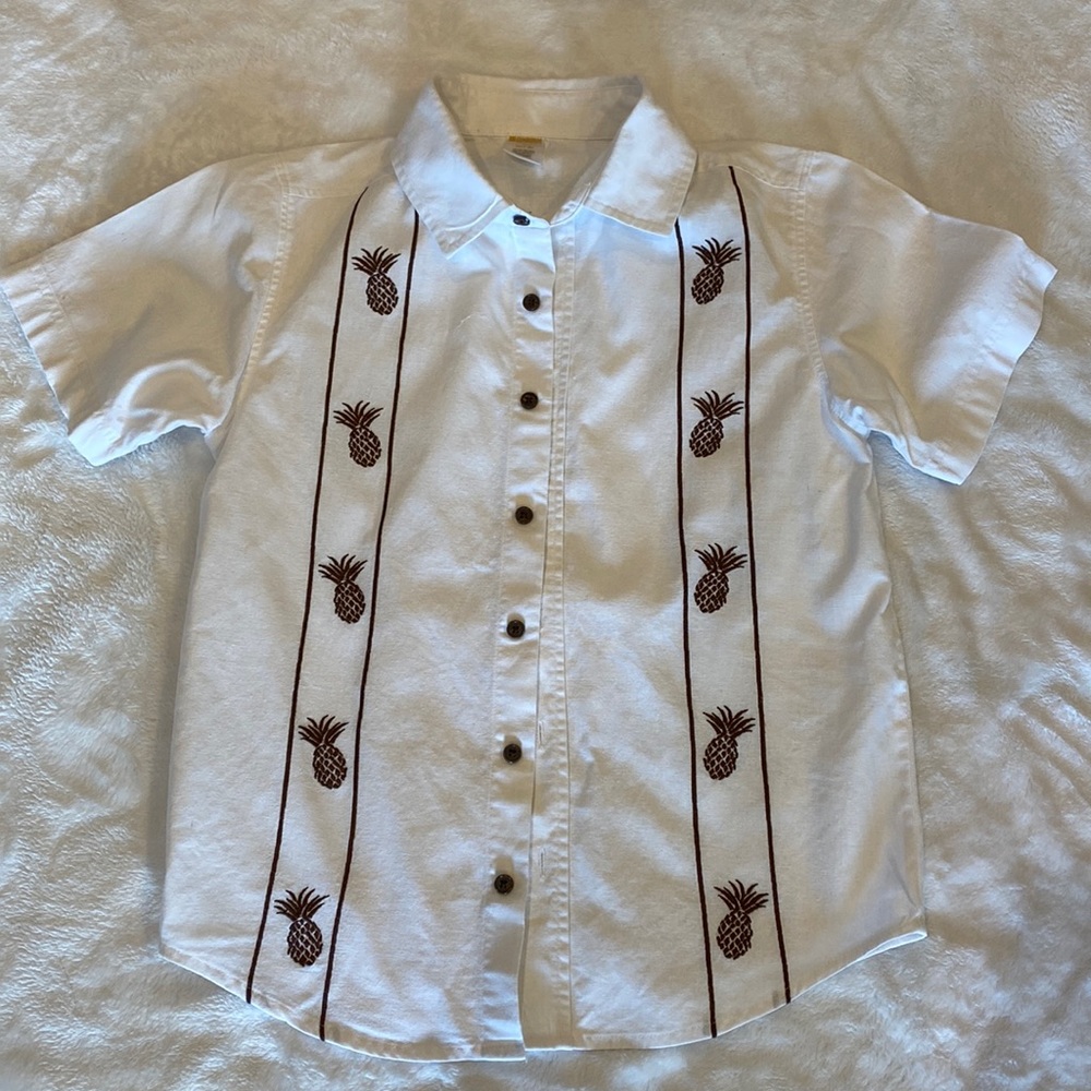 Pineapple linen Hawaiian button down Gymboree